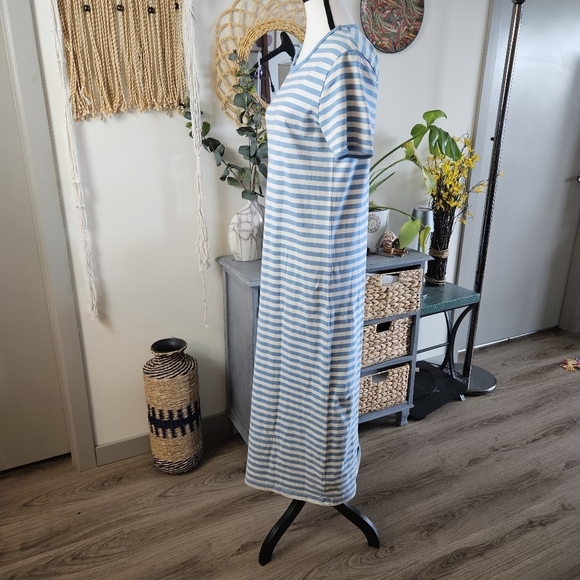Marimekko Hetta blue and white striped cotton nightgown dress Size XS - Picture 4 of 8